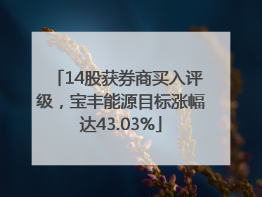 14股获券商买入评级，宝丰能源目标涨幅达43.03%
