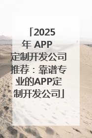 2025 年 APP 定制开发公司推荐：靠谱专业的APP定制开发公司
