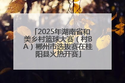 2025年湖南省和美乡村篮球大赛（村BA）郴州市选拔赛在桂阳县火热开赛