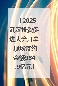 2025武汉投资促进大会开幕 现场签约金额984.9亿元