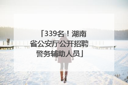 339名！湖南省公安厅公开招聘警务辅助人员