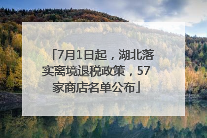 7月1日起，湖北落实离境退税政策，57家商店名单公布