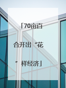 70亩百合开出“花”样经济